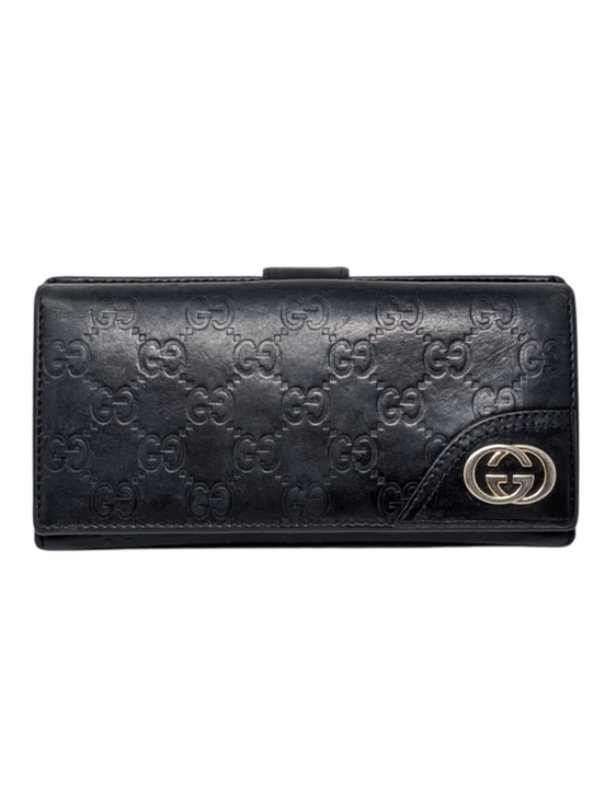 Gucci Handbags - Gucci Guccissima Black Leather Interlocking GG Embossed Long Continental Wallet
